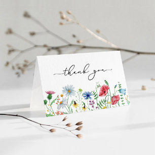 Elegant Wildflowers Wedding Thank You Card
