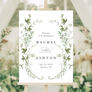 Elegant Wildflowers Wedding Welcome Sign