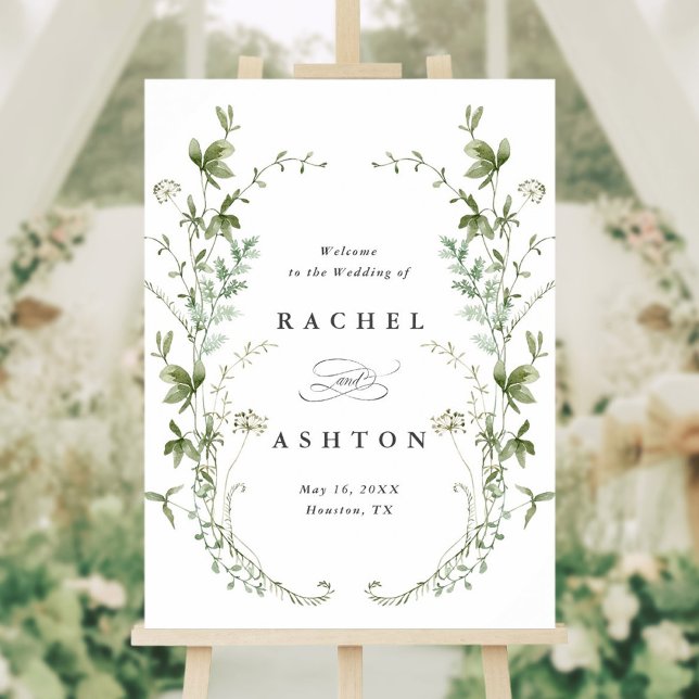 Elegant Wildflowers Wedding Welcome Sign (Creator Uploaded)