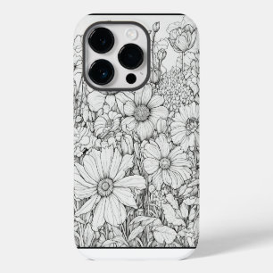 Elegant Wildflowers white and black Case-Mate iPhone 14 Pro Case