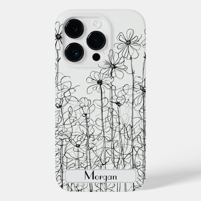 Elegant Wildflowers white and black Case-Mate iPhone Case (Back)