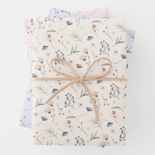 Elegant Wildflowers  Wrapping Paper Sheet (In situ)