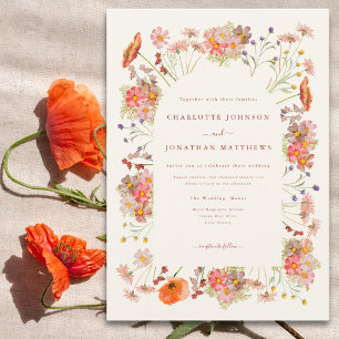 Elegant Wildlower Wedding Invitation