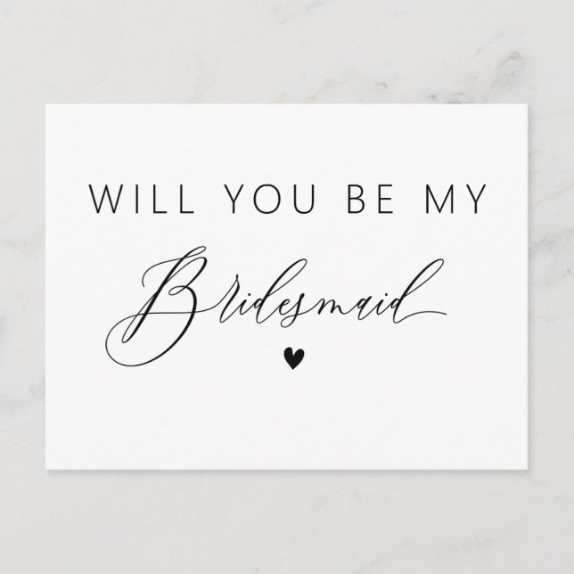 elegant will you be my bridesmaid card (Front)