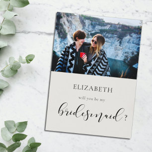 Elegant Will you be my bridesmaid photo card