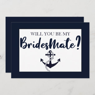 Elegant Will You Be My Bridesmate Bridesmaid Card