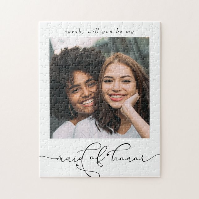 Elegant Will You Be My Maid of Honour Photo Jigsaw Puzzle (Vertical)
