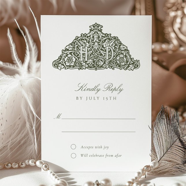 Elegant William Morris Inspired RSVP Card Wedding (Creator Uploaded)
