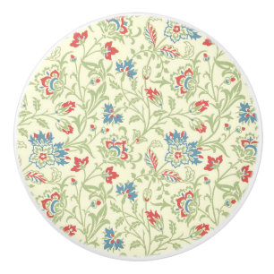Elegant William Morris Renaissance Floral Ceramic Knob