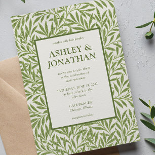Elegant William Morris Willow Pattern Wedding Invitation