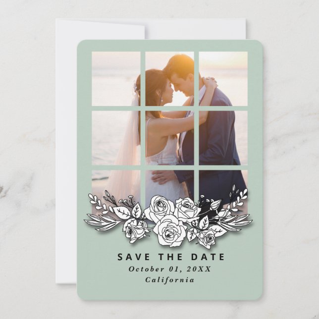 Elegant Window with Image Wedding Save the Date Invitation (Front)