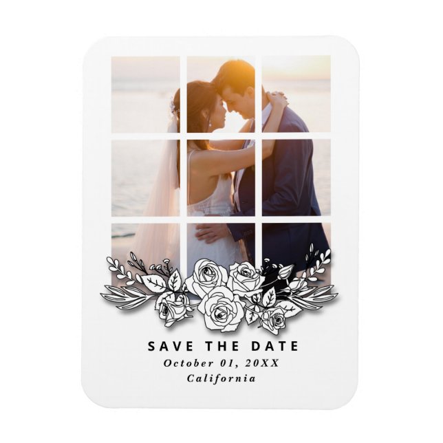 Elegant Window with Image Wedding Save the Date Magnet (Vertical)