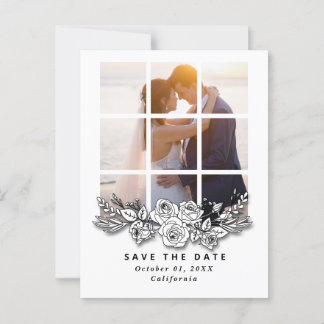 Elegant Window with Image Wedding Save the Date Postcard