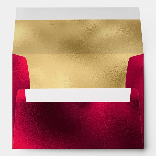 Elegant Wine and Gold Foil Look Envelope (Back (Bottom))