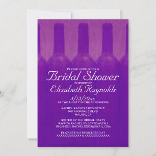 Elegant Wine Bottles Bridal Shower Invitations