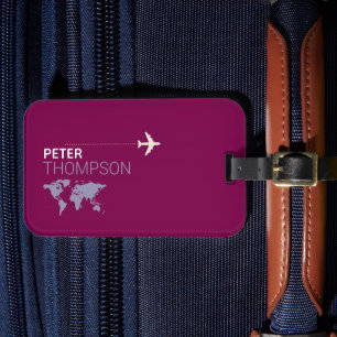 Elegant Wine Color Luggage Tag