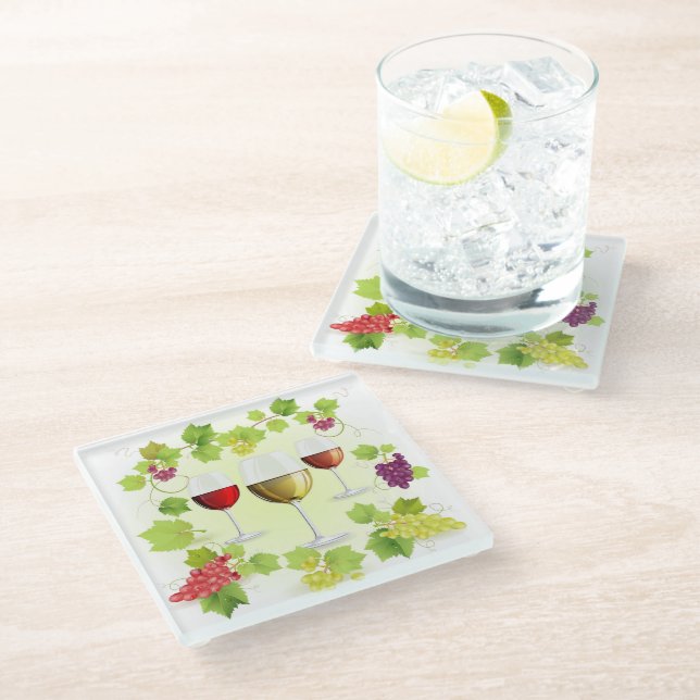Elegant Wine Glass Coaster (Angled)