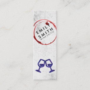 Elegant Wine Glass Rustic Toast Wine Stain Mini Business Card