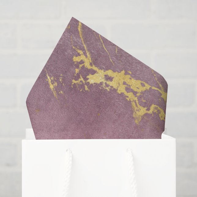 Elegant Wine & Gold Marble Gift Tissue Paper (Gift Bag)