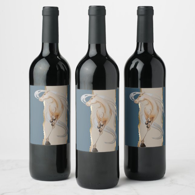 Elegant wine label with noble horse (Bottles)