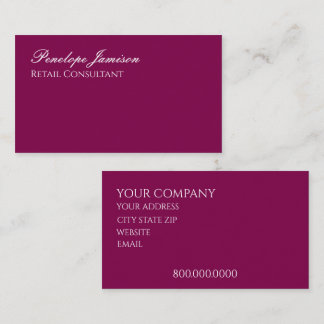Elegant Wine Minimalistic Business Card