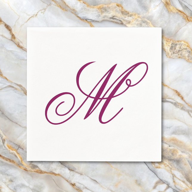 Elegant Wine Monogram Initial  Napkin (Creator Uploaded)