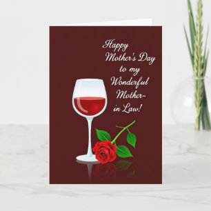 Elegant Wine Mothers Day Design Card