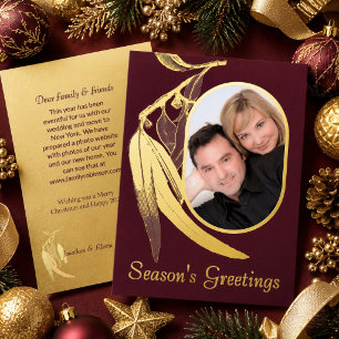 Elegant Wine  Photo Eucalyptus Art Christmas Gold 