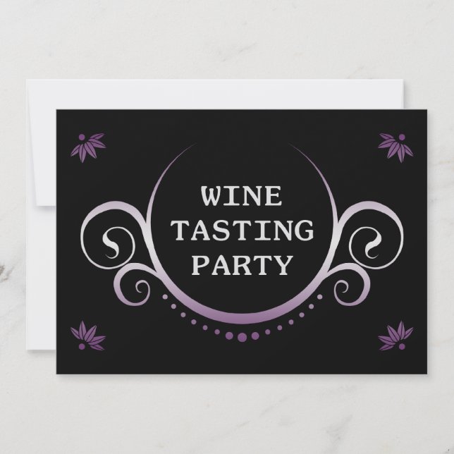 elegant wine tasting party invitations (Front)