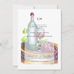 Elegant Wine Tasting Wedding Invitation Rustic