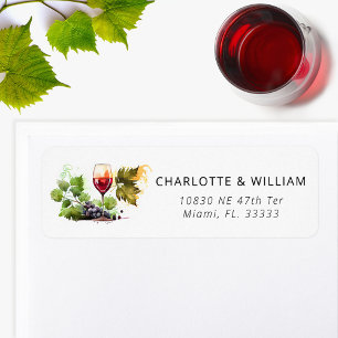 Elegant Wine Themed Watercolor Wedding Return