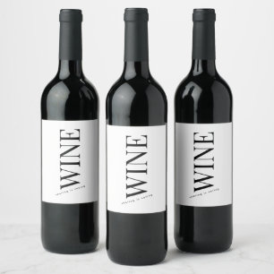 elegant wine wedding label