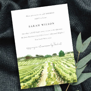 Elegant Winery Vineyard Any Year Birthday Invite