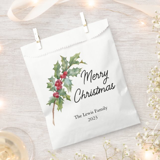 Elegant Winter Berries Holiday Party  Favour Bags (Clipped)