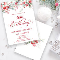 Elegant Winter Berry Botanical 30th Birthday