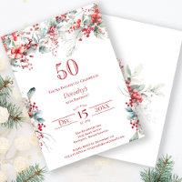 Elegant Winter Berry Botanical 50th Birthday