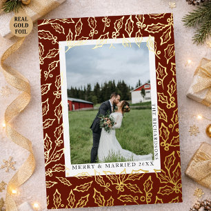 Elegant Winter Berry First Christmas Married Photo