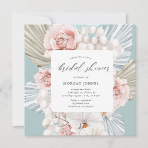 elegant winter blue bohemian floral Bridal Shower 