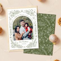 Elegant Winter Botanical Family Photo Arch Holiday
