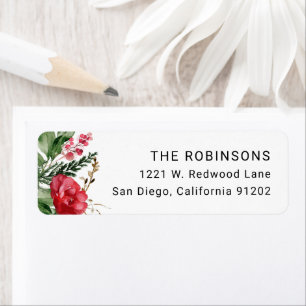 Elegant Winter Botanical Foliage Return Address
