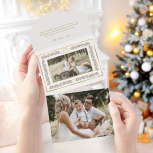 Elegant Winter Botanical Two Photo All In One Invitation