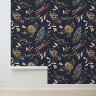 Elegant Winter Botanical Wallpaper