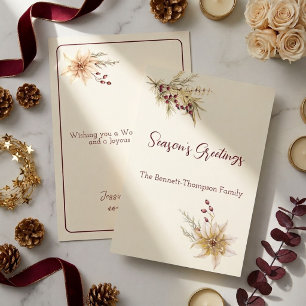 Elegant Winter Botanicals Photo Christmas Gold