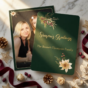 Elegant Winter Botanicals Photo Christmas Gold