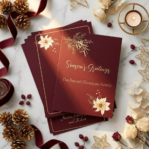 Elegant Winter Botanicals Season' Greetings Gold