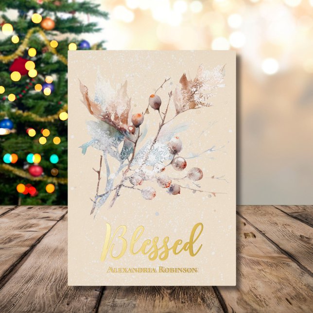 Elegant Winter Branches and Berries Blessed Design (Creator Uploaded)