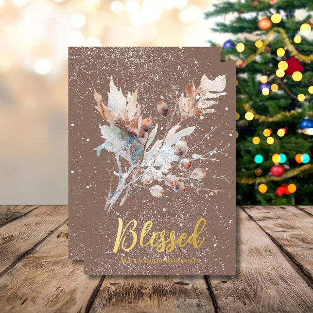 Elegant Winter Branches and Berries Blessed Design (Creator Uploaded)