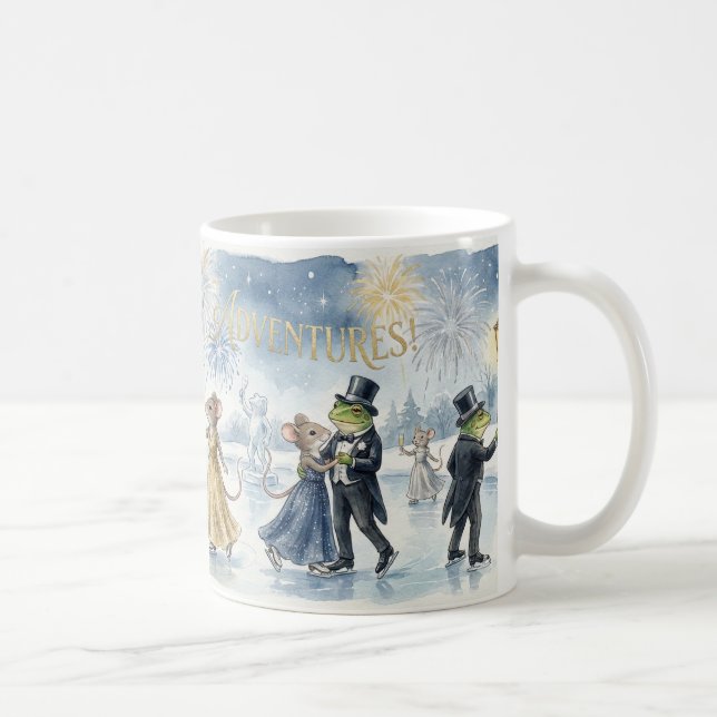 “Elegant Winter Celebration – Champagne Toast Holi Coffee Mug (Right)