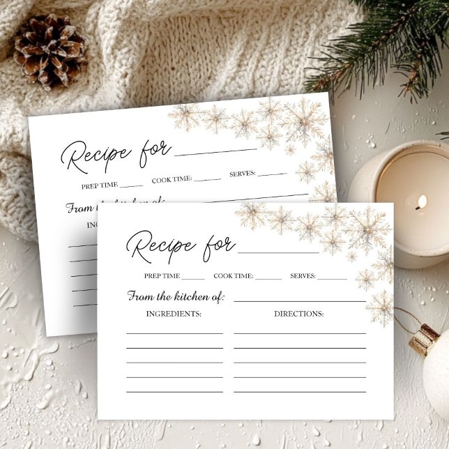 Elegant Winter Christmas Bridal Shower Recipe Card (Creator Uploaded)