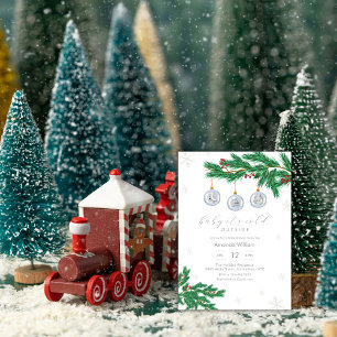 Elegant Winter Clothes Ornaments Baby Shower Invitation